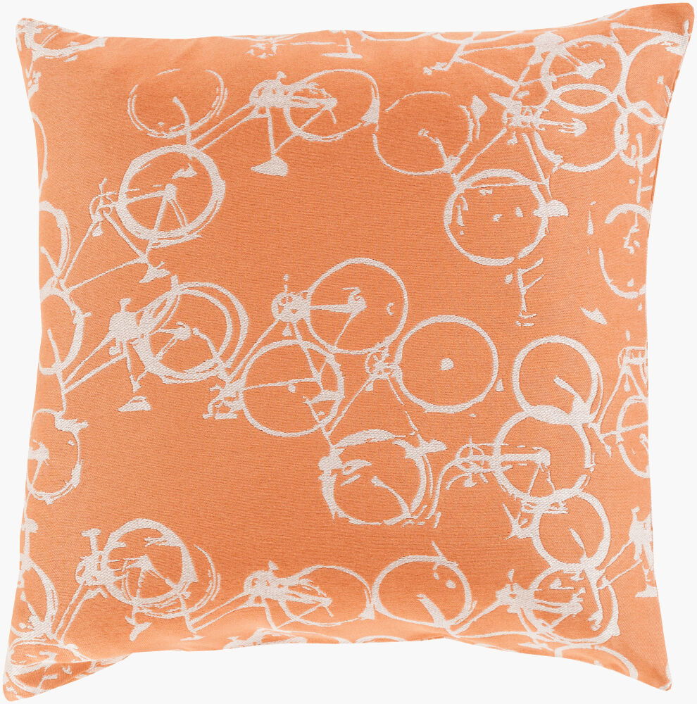 Pedal Power Accent Pillow, Decorative Pillow by Surya, 18" length x 18" width
