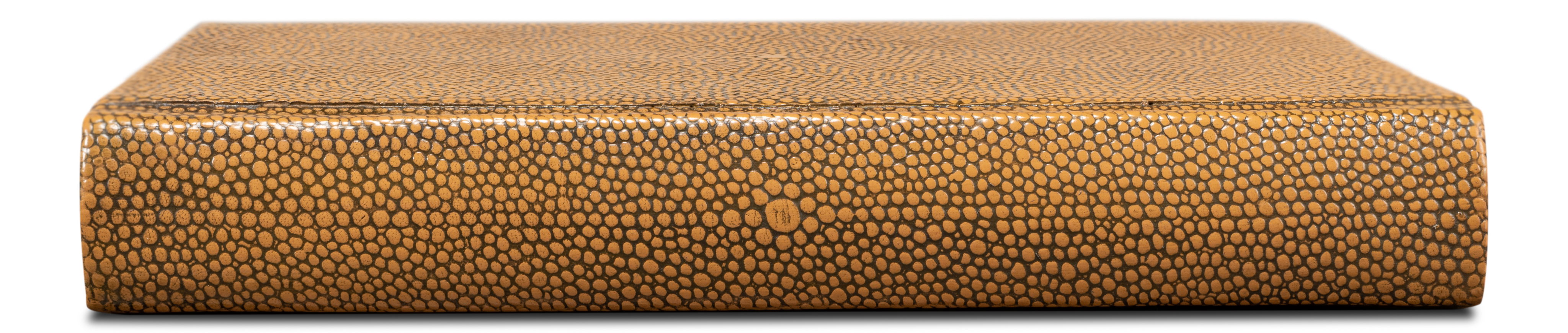 Shagreen Books  Set Of 12  Tawny Brown large image 