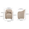 Drava Rolling Dining Chair Beige, by Moe's Home, 26" width x 32.5" height x 26" depth thumbnail 12