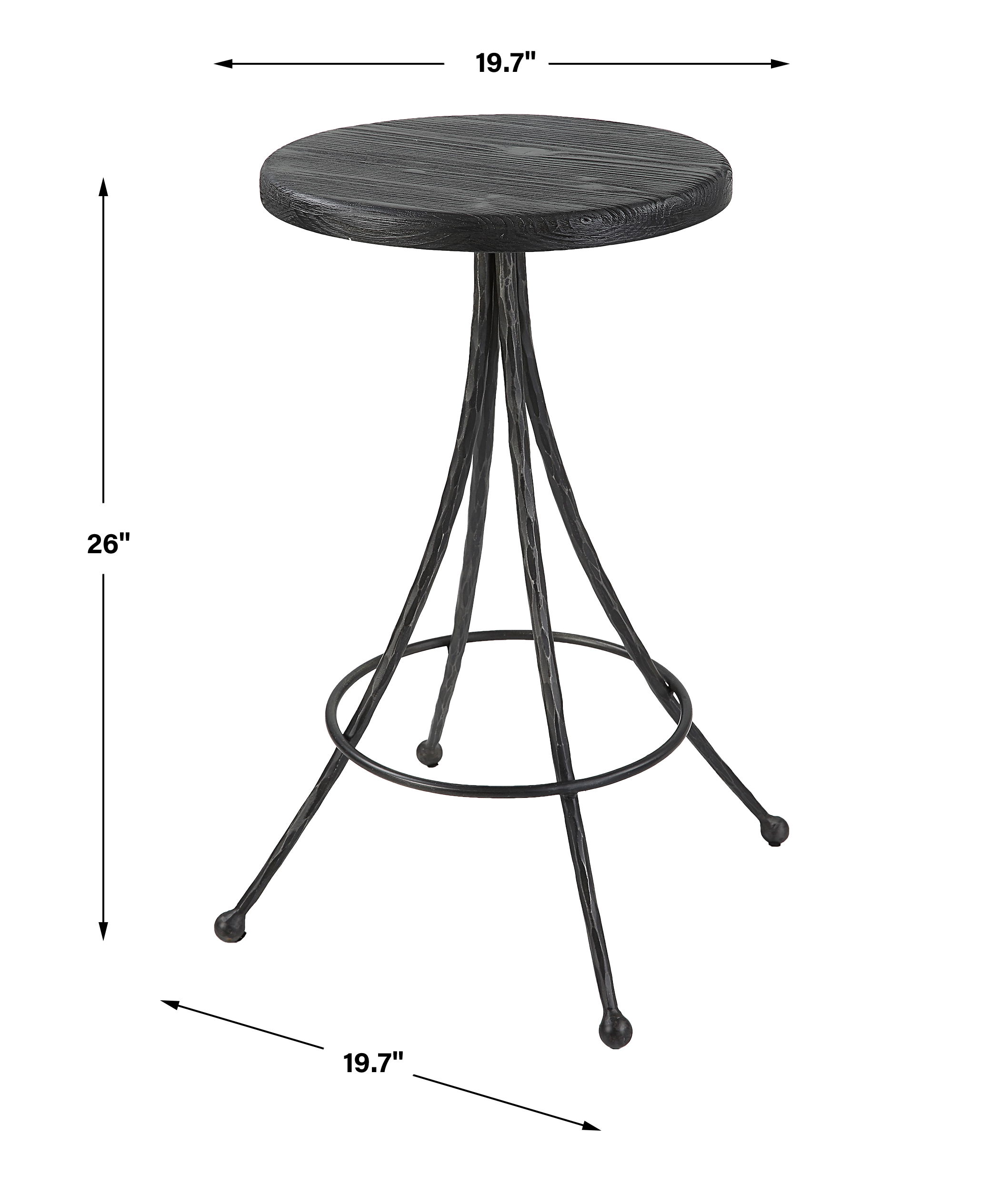 Sona Black Counter Stool large image 