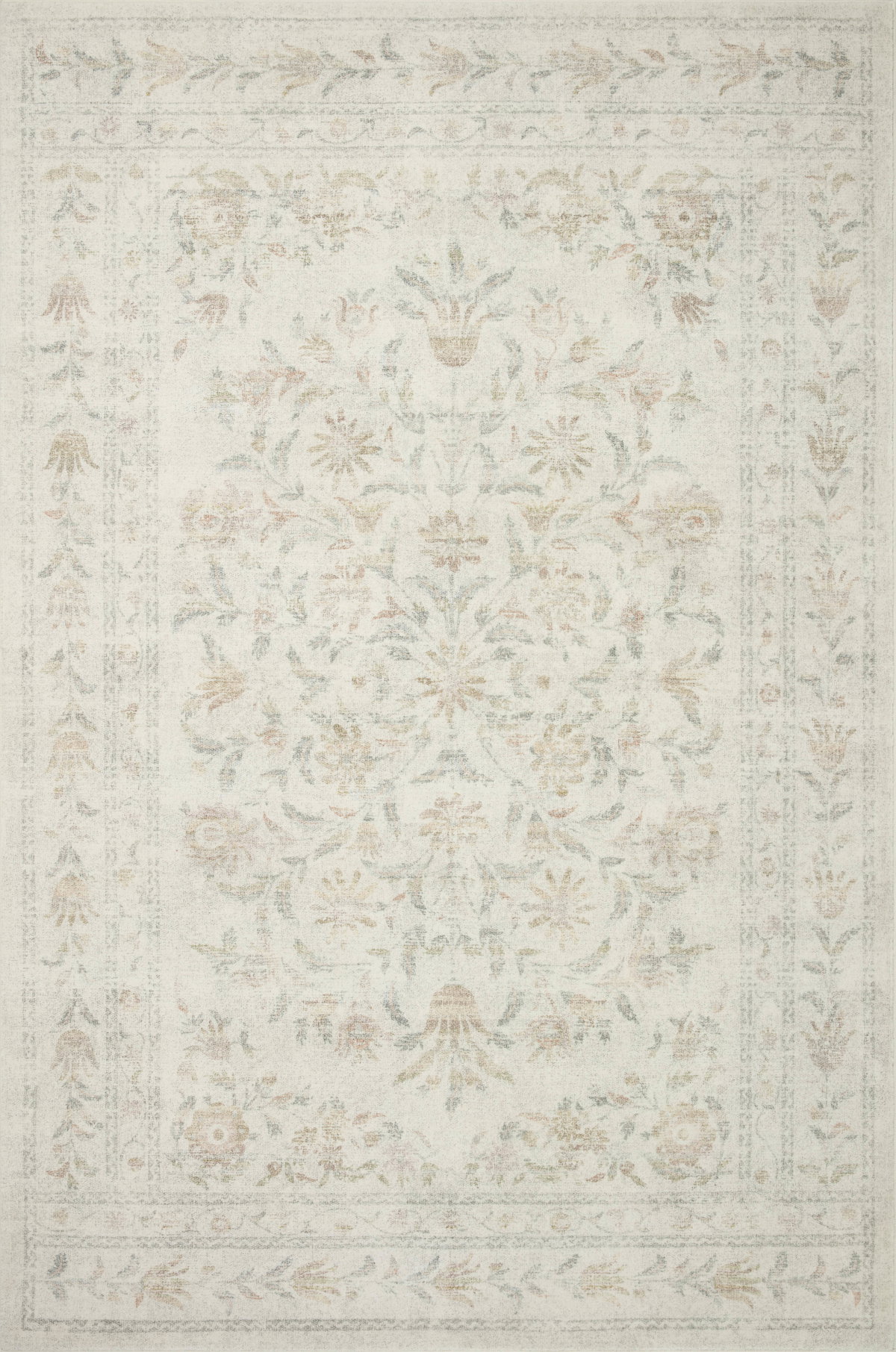 Rifle Paper Co. x Loloi Courtyard Rug, 1'6" length x 1'6" width View 1