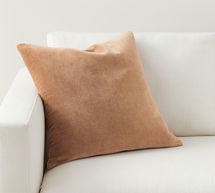 Online Designer Bedroom Everywhere Velvet Pillow & Down Feather Insert Bundle, 20", Cognac