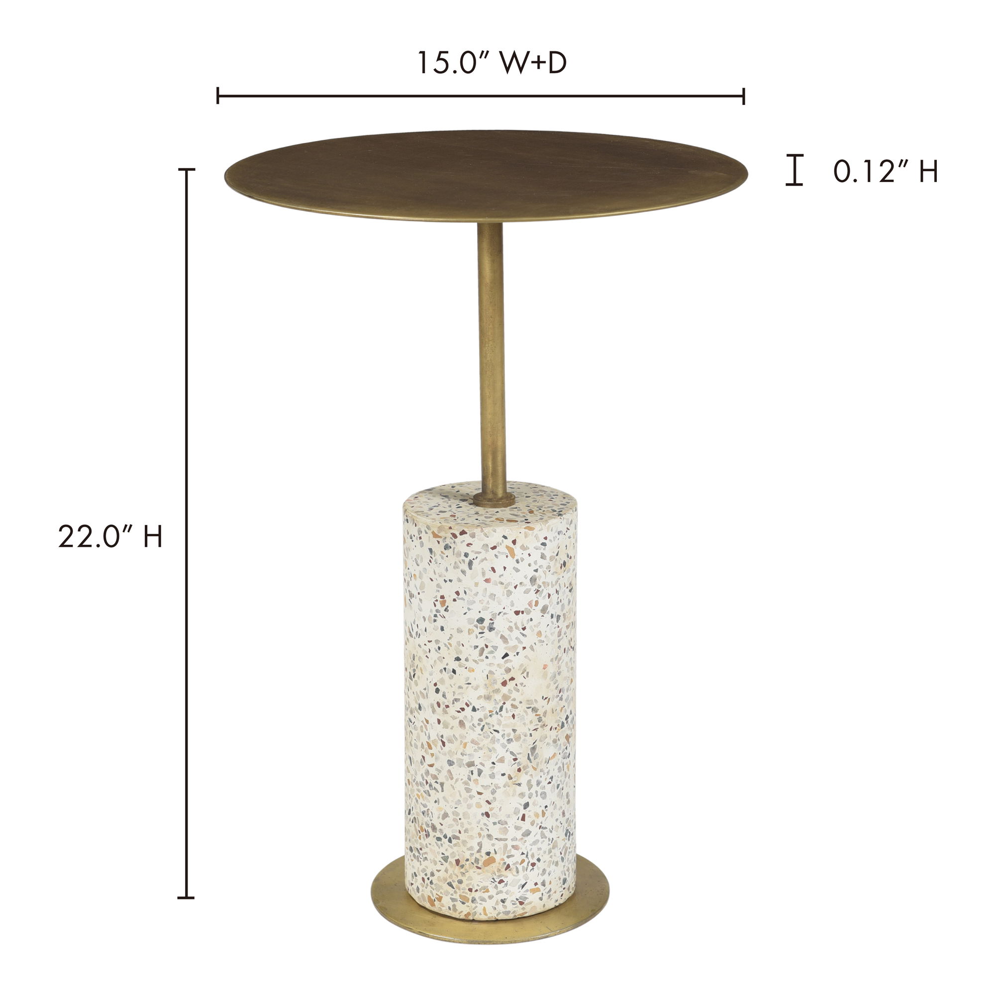 Gabriel Accent Table Antique Brass large image 