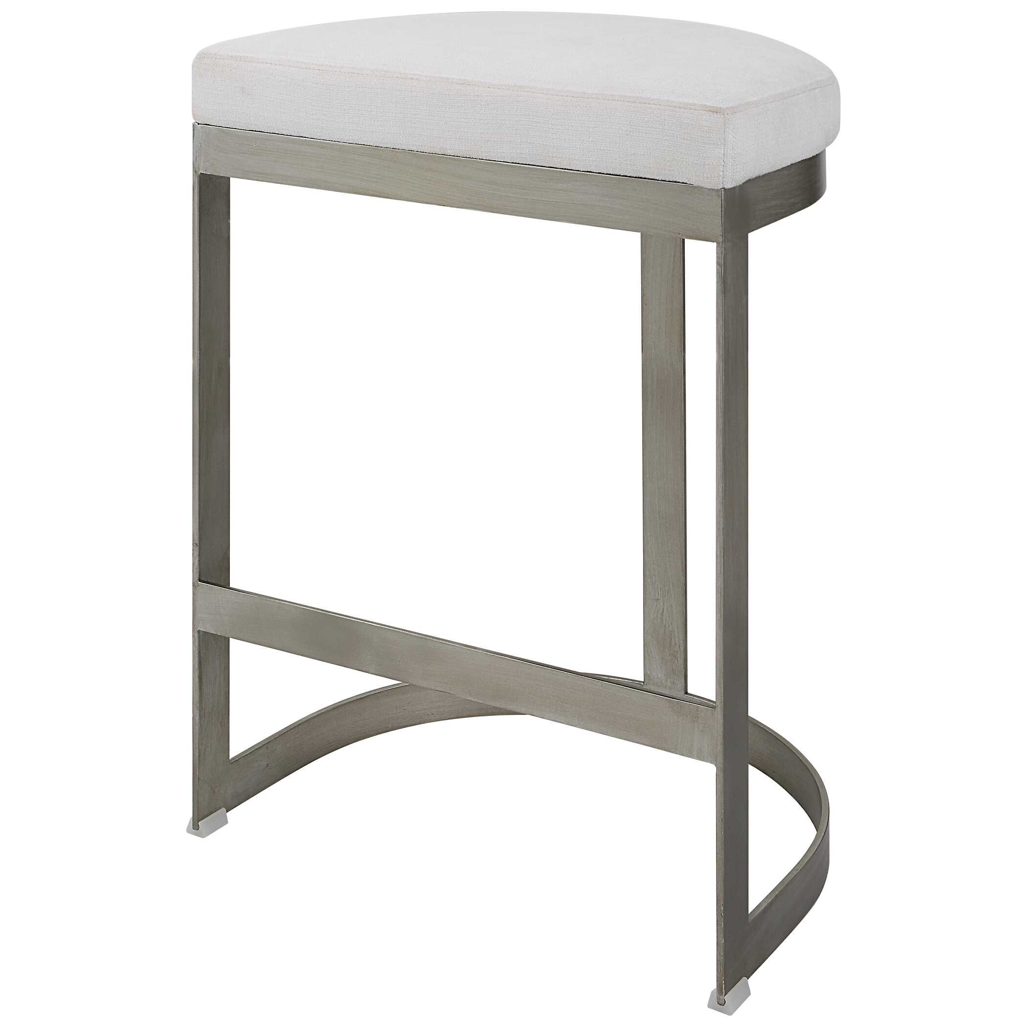 Ivanna Backless Silver Counter Stool, Furniture by Uttermost, 18" width x 26" height x 14.5" depth View 5