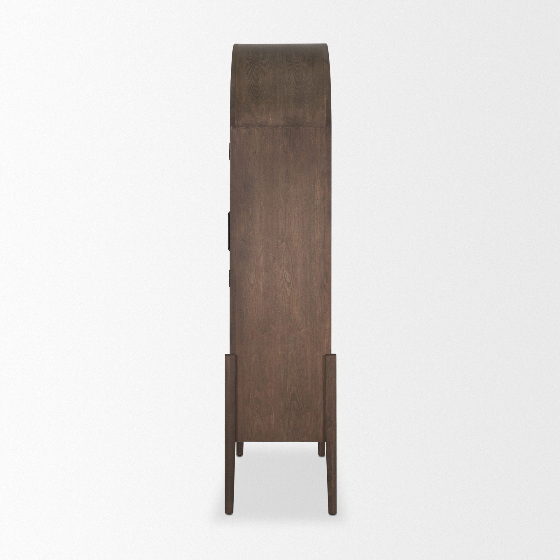 Teva Two Toned Dark with Light Wood Arched Curio Cabinet, Cabinets & Sideboard by Mercana, 39" length x 19" width x 84" height View 5