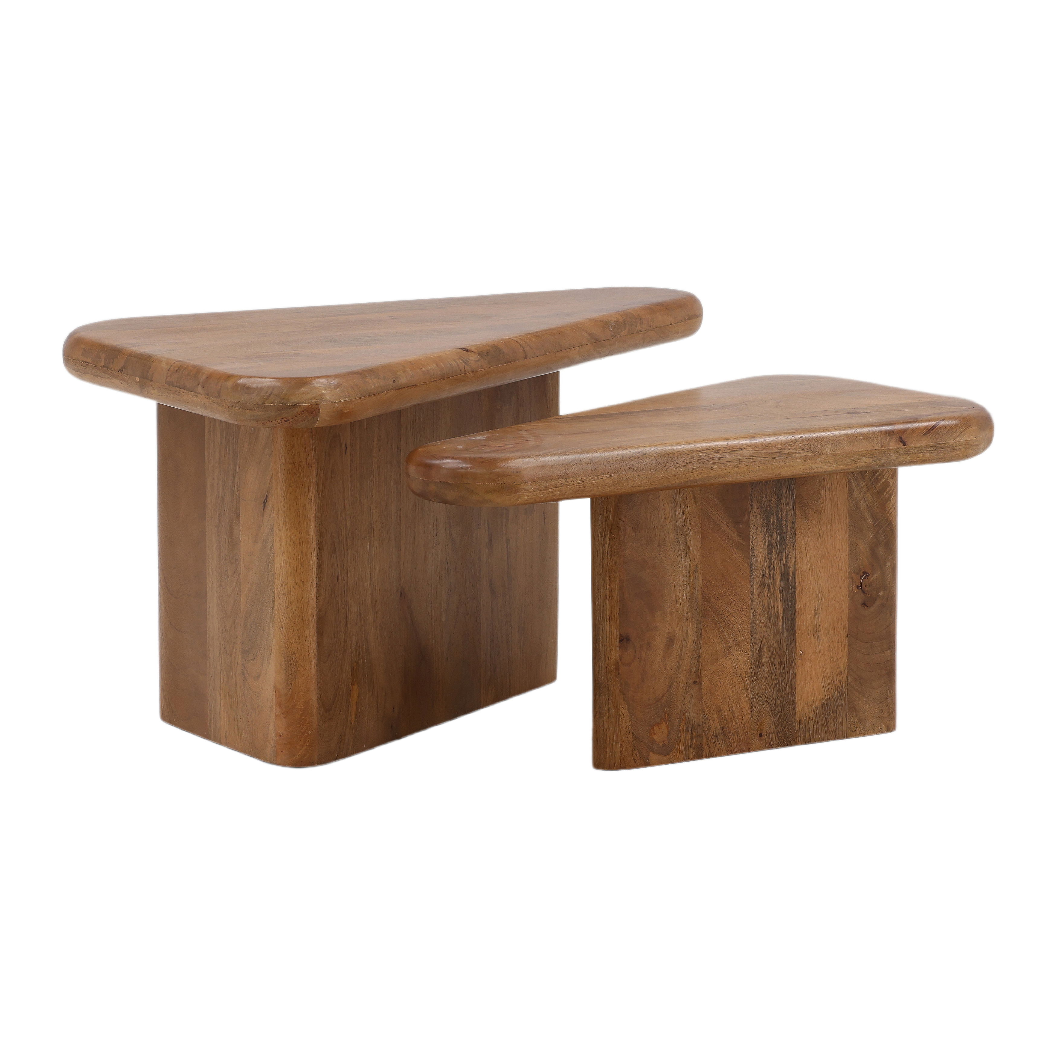 Sansa Coffee Table Set of 2 Brown, by Dovetail, 38.25" width x 18" height x 22.75" depth View 1