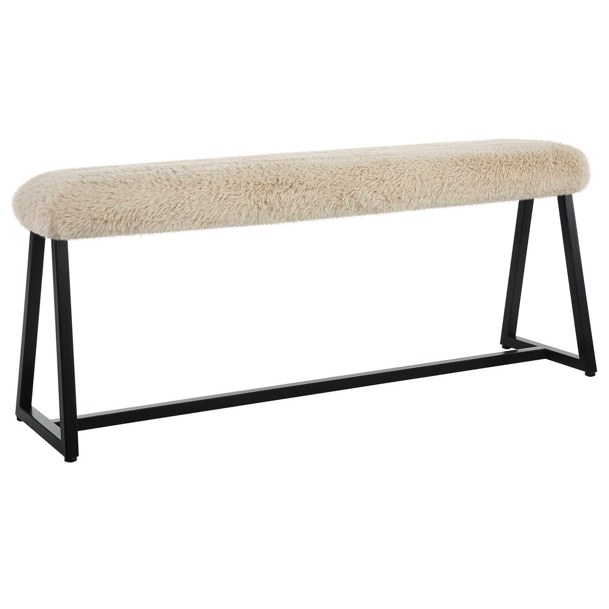 Taupo Sheepskin Bench, Benche by Uttermost, 49" width x 21" height x 12" depth View 5