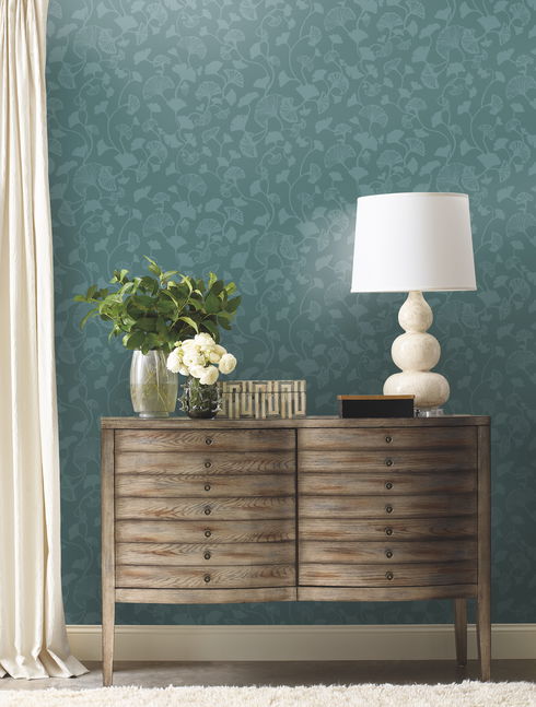 Gingko Trail Blue Wallpaper