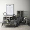 Arelius 20L x 18W x 26H Gray Wood with Black Metal Frame End/Side Table thumbnail 1