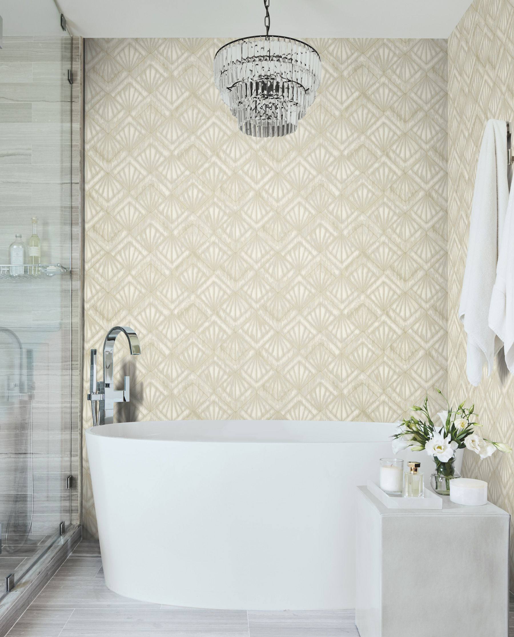 Modern Shell Beige Wallpaper large image 