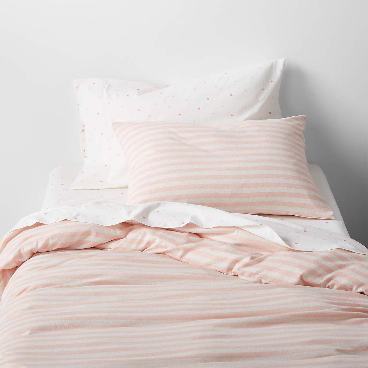 Online Designer Bedroom Comfy Tee Pink Stripe Organic Cotton Jersey Kids Twin Duvet Cover
