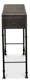Grey Leather Shagreen Box On Stand, Side & End Table by Sarreid, 24" length x 10" width x 25" height thumbnail 4