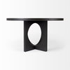 Liesl 54' Black Wood with Circular Top Dining Table, by Mercana, 54" length x 54" width x 30" height thumbnail 8