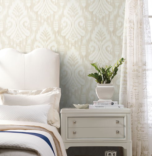 Hawthorne Ikat Beige Wallpaper