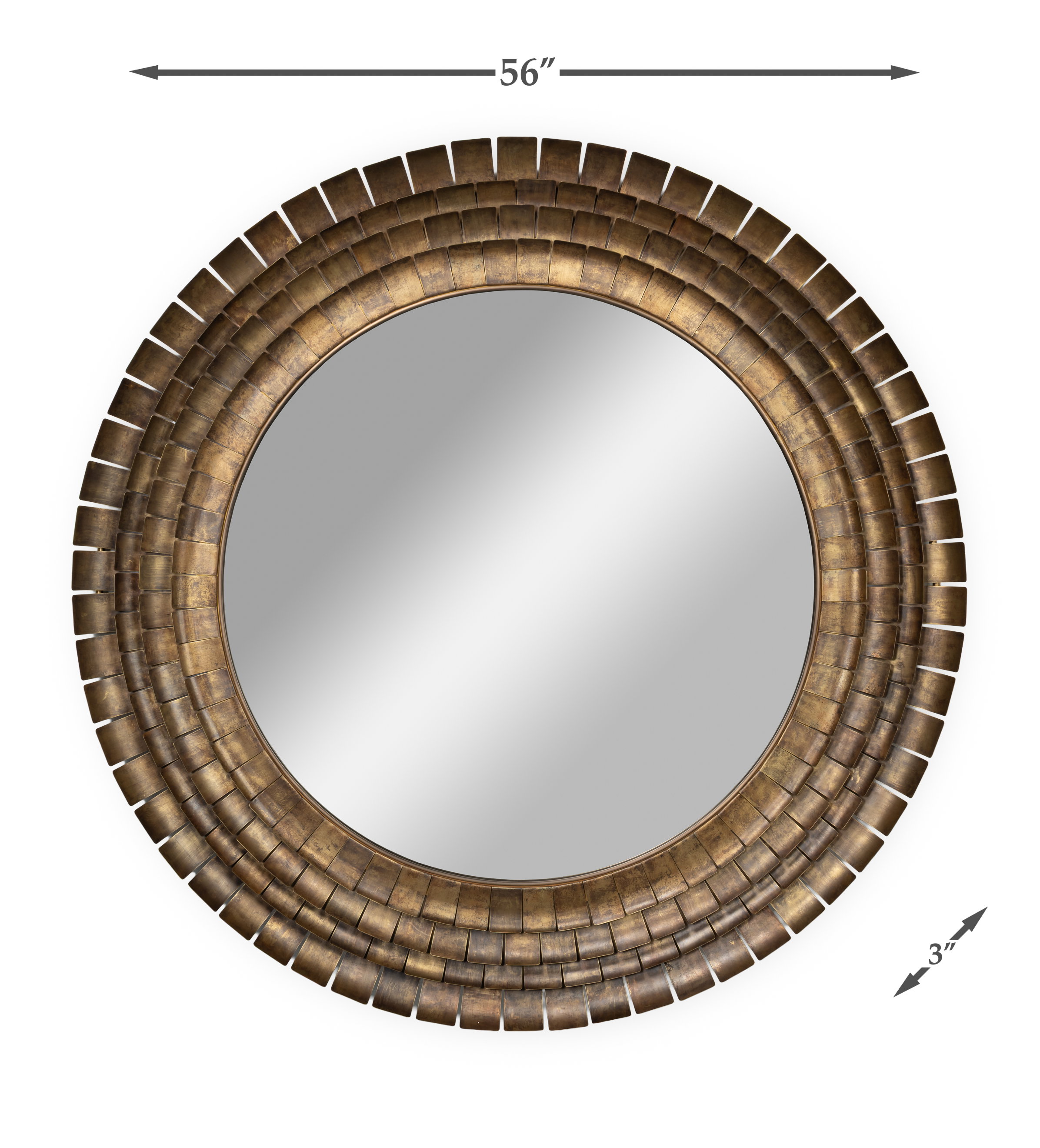 Mistral Wall Mirror, by Sarreid, 56" length x 3" width x 56" height View 10
