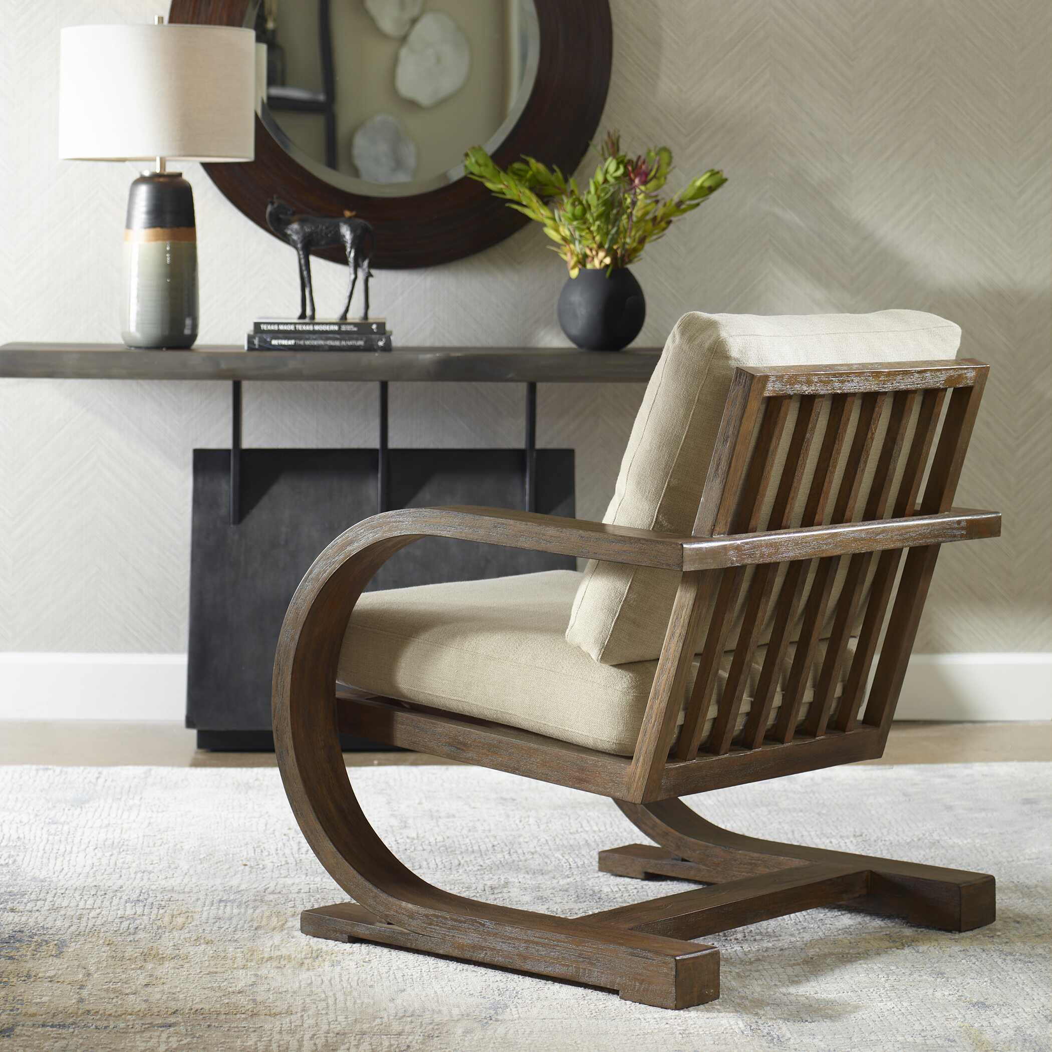 Bedrich Wooden Accent Chair large image 