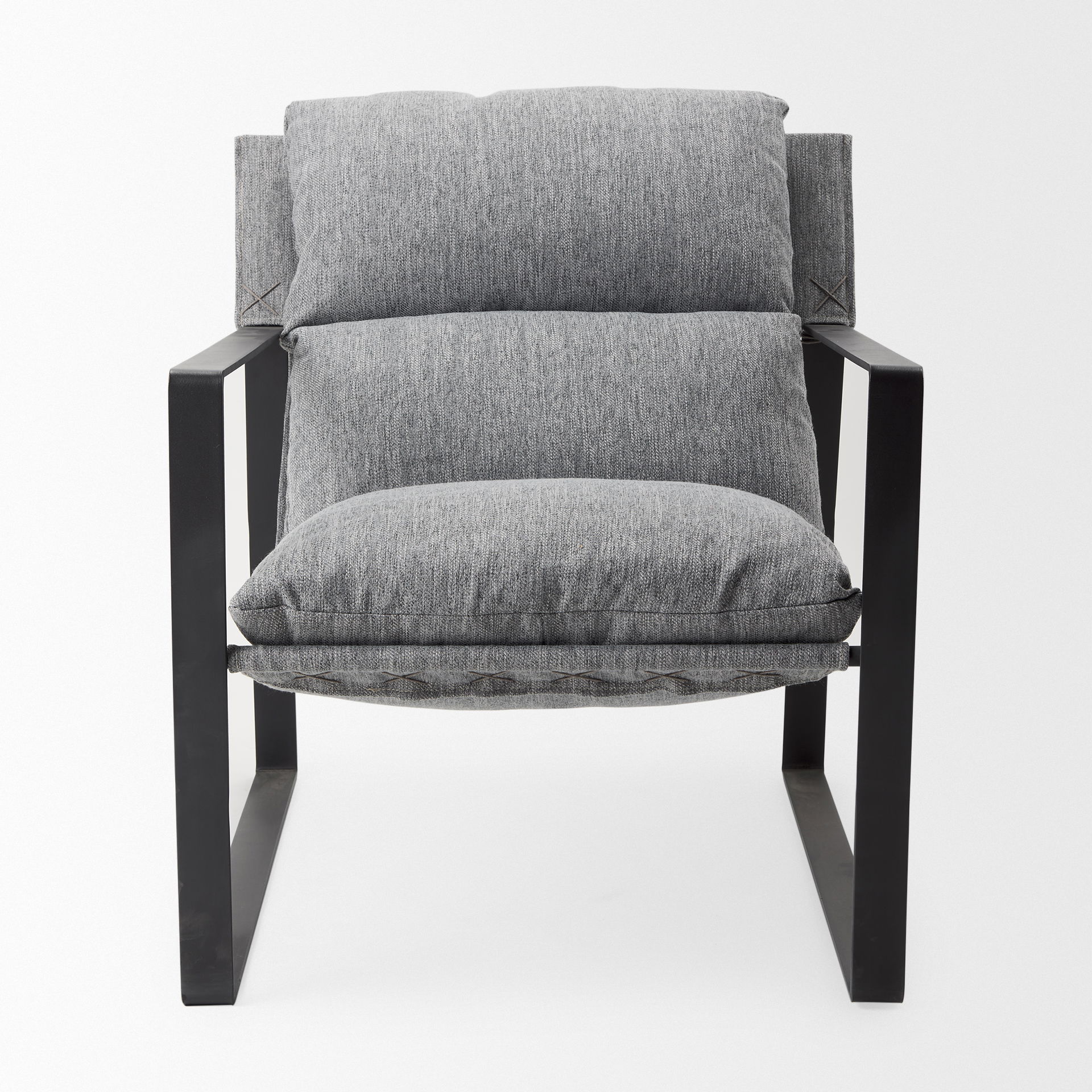 Guilia Castlerock Gray With Metal Frame Sling Accent Chair large image 