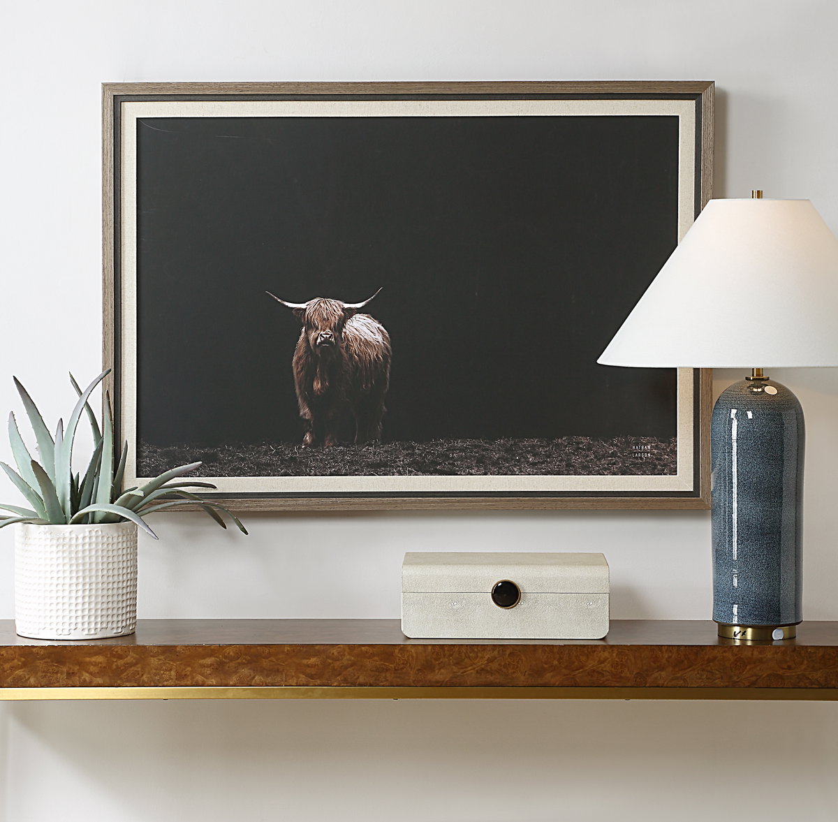 King Of The Hill Framed Bovine Print, by Uttermost, 3'3.62" width x 2'3.62" height x 1.75" depth View 2