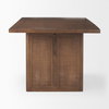 Grier 84' Medium Brown Wood with Cane Dining Table, by Mercana, 84" length x 38" width x 30" height thumbnail 5