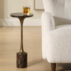Karnes Dark Marble Drink Table, Side & End Table by Uttermost, 10" width x 23" height x 10" depth thumbnail 2