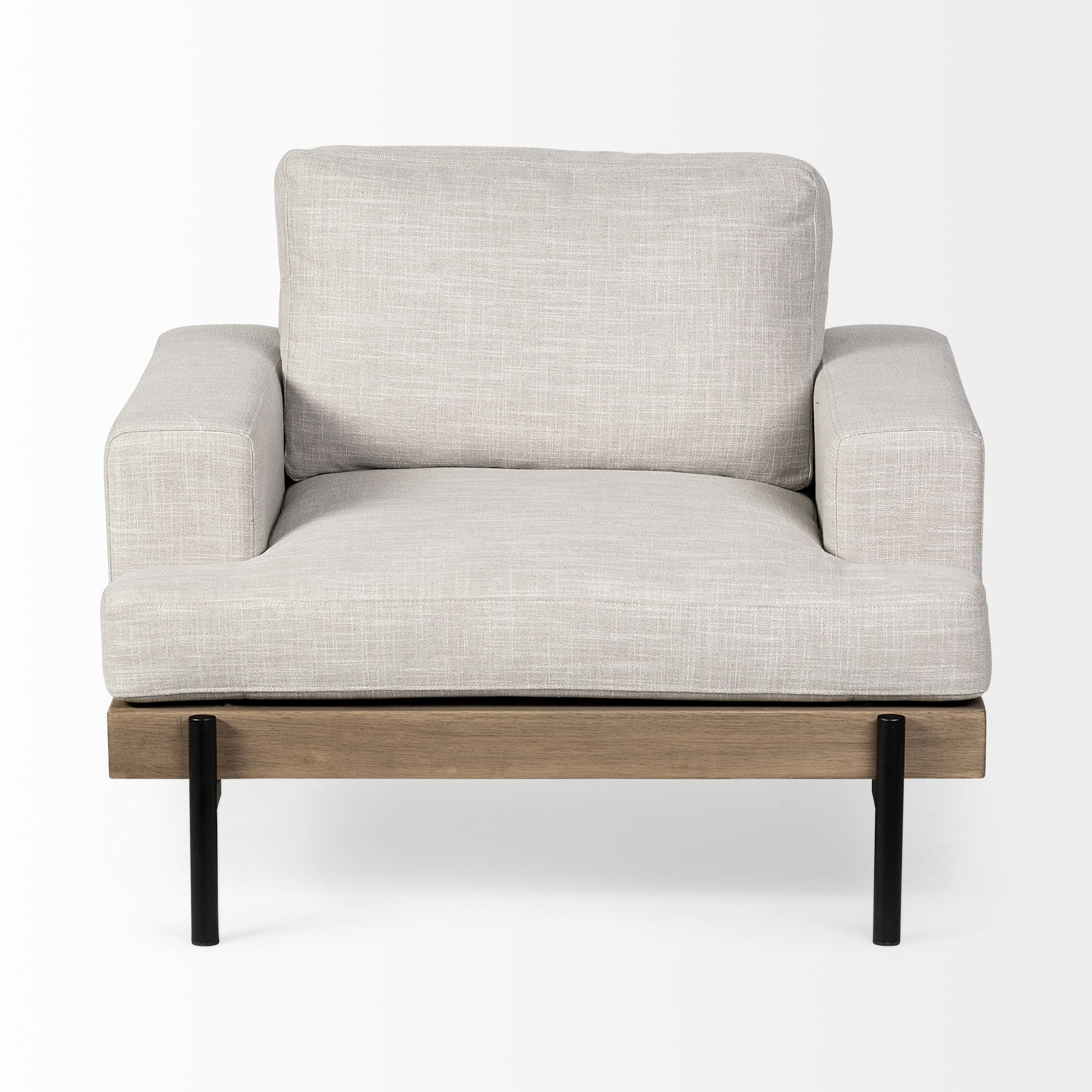 Colburne I Beige Fabric with Wood and Iron Frame Accent Chair large image 
