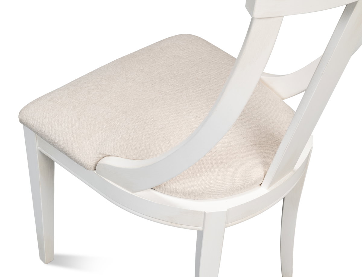 Deco Side Chair Cortina White Taupe, by Sarreid, 1'9" length x 1'8" width x 3'3" height View 3