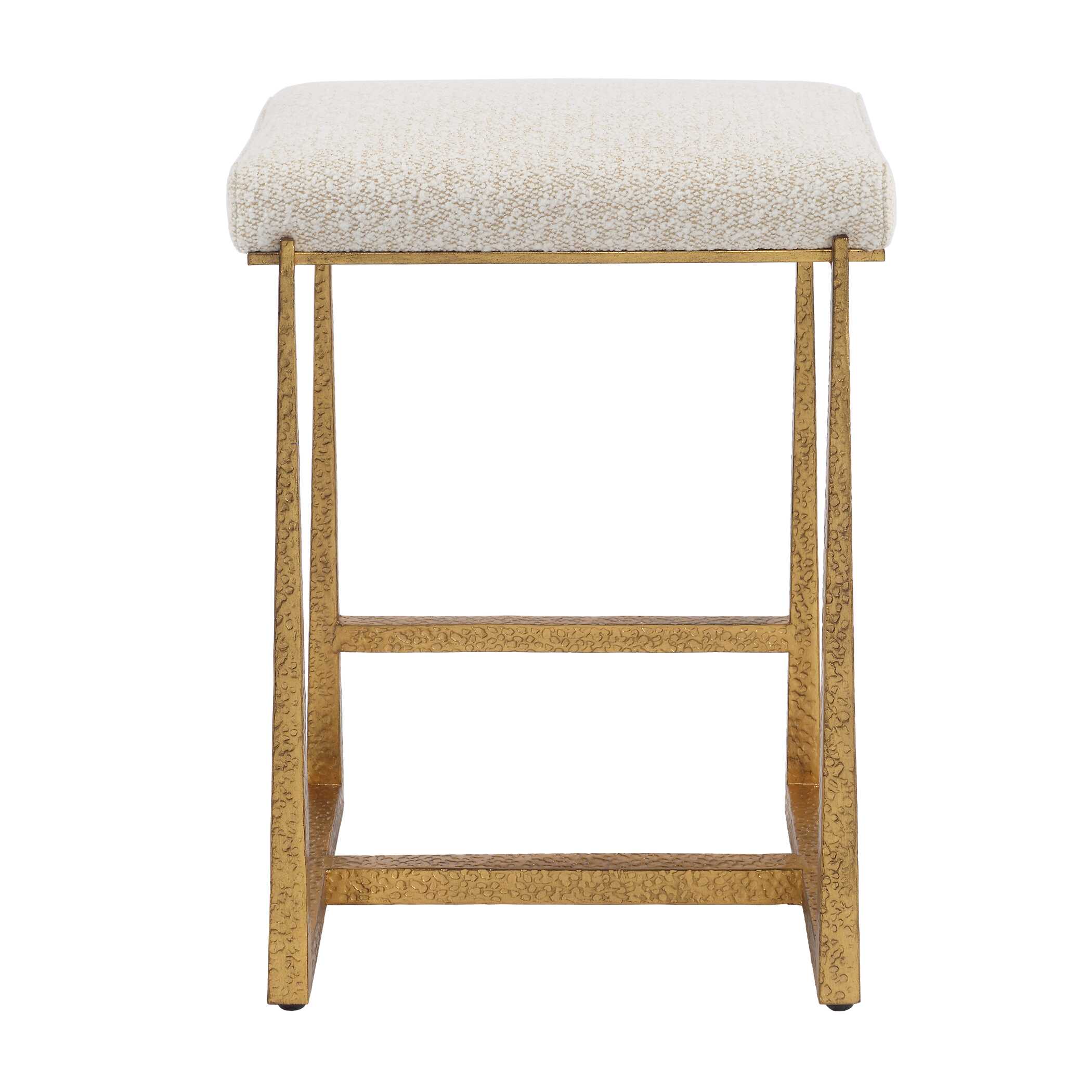Midas Gold Counter Stool, Furniture by Uttermost, 18.5" width x 26" height x 15.5" depth View 7