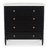 Eleanor 5 Drawer Chest Black, Dresser by Moe's Home, 40" width x 39.5" height x 20" depth thumbnail 2