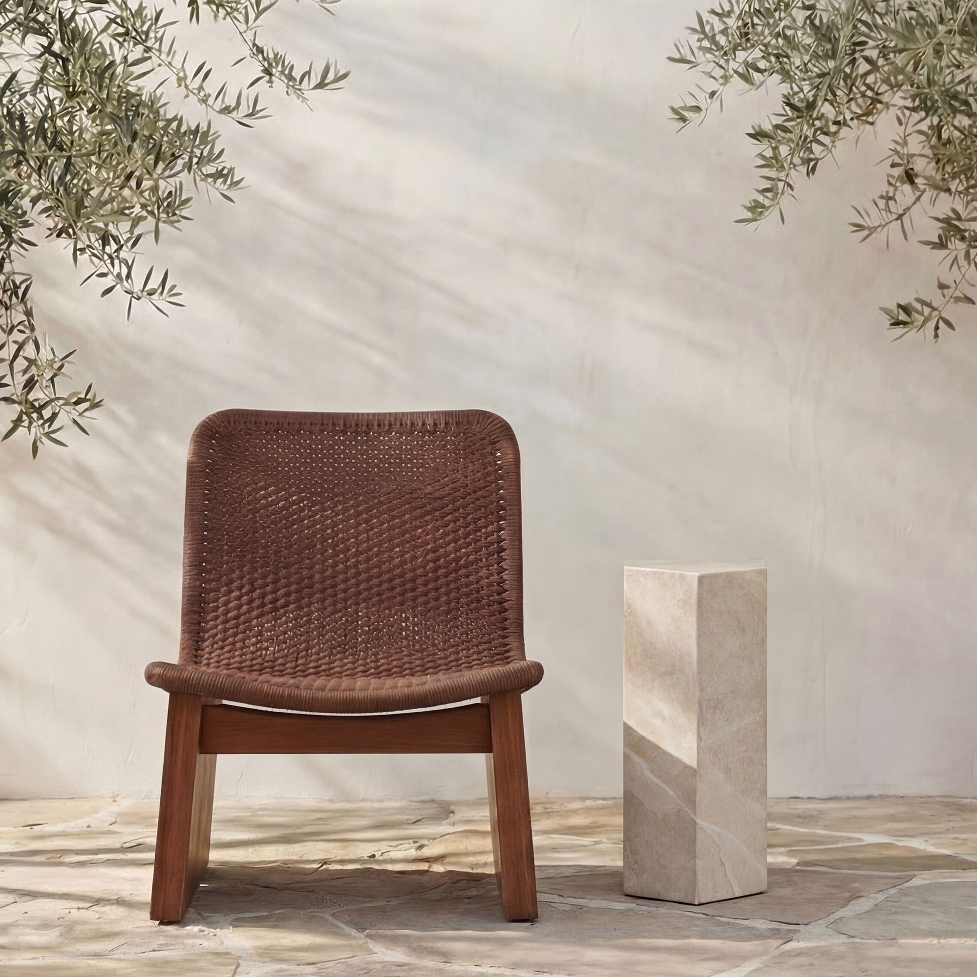 Nix Outdoor Side Table Cream, Outdoor Table by Moe's Home, 6" width x 1'9.7" height x 9" depth View 7