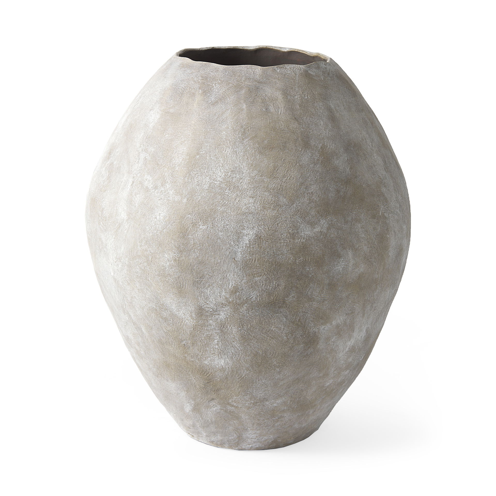 Gobi 23L x 28H Large Tan Ceramic Oval Vase large image 