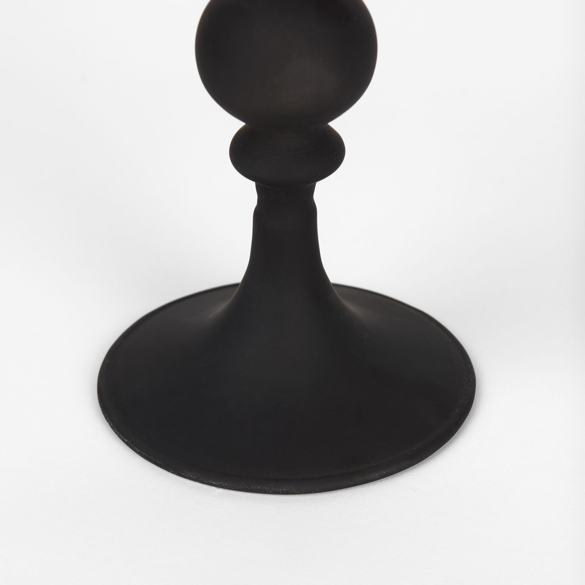 Haute Large Matte Black Blown Glass Candlestick large image 