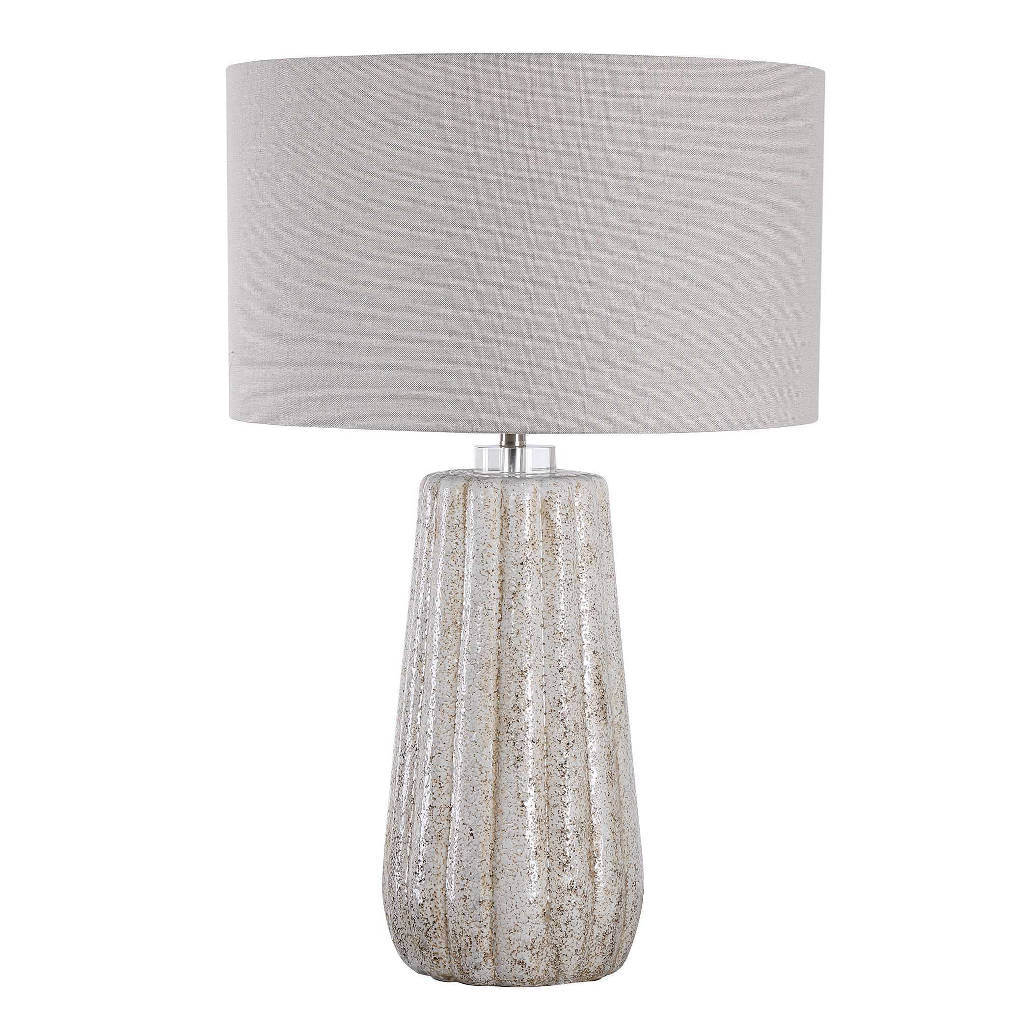 Pikes Stone-Ivory Table Lamp, by Uttermost, 17" width x 26" height x 17" depth View 5