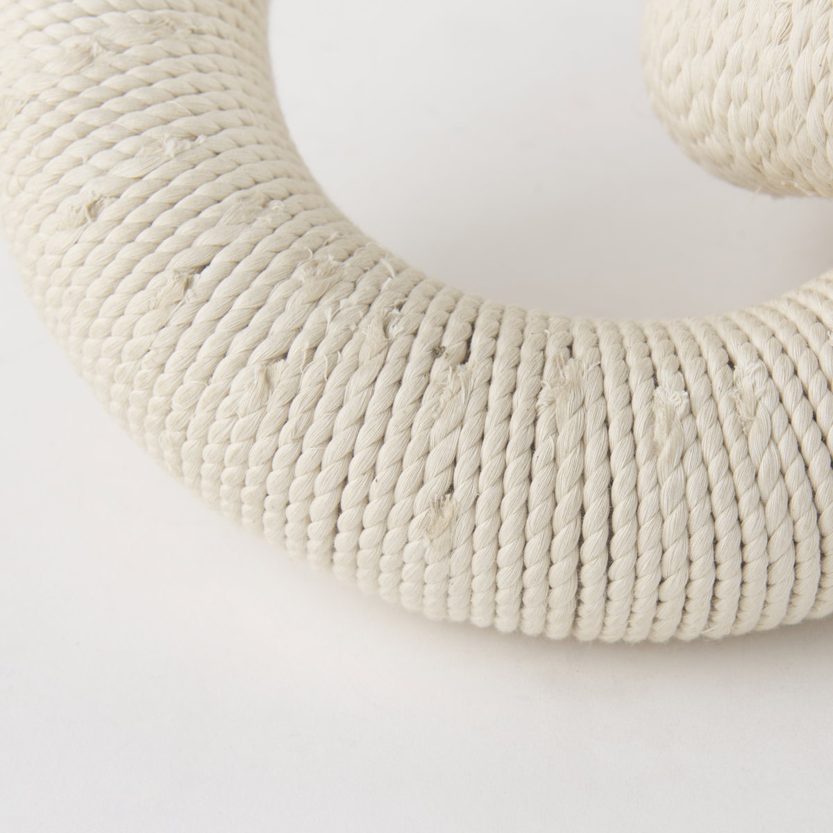 Alize Cotton Rope Wrapped Solid Wood Circular Chain Link Decorative Object, by Mercana, 14" length x 11" width x 8" height View 9