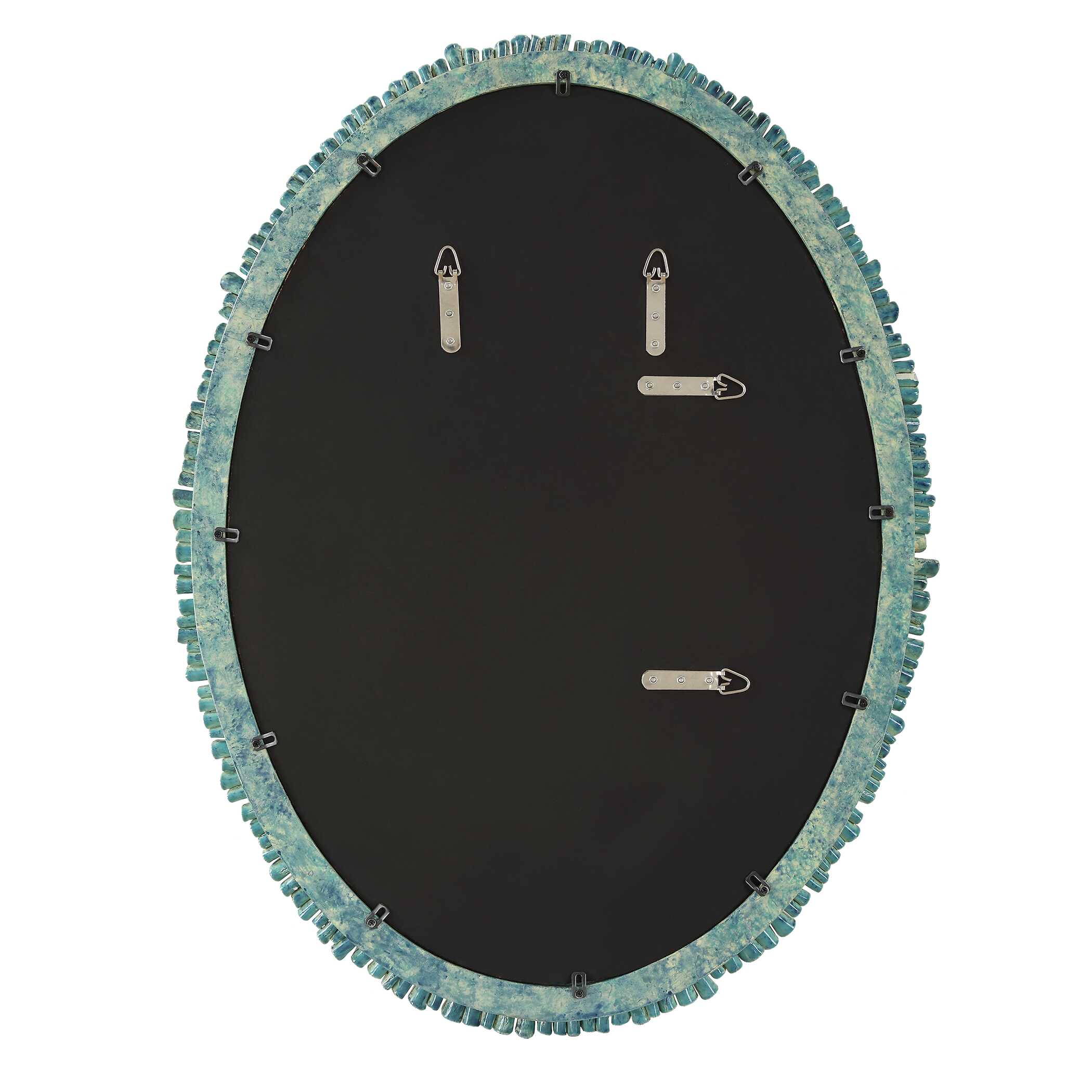 Bonaire Teal Blue Oval Mirror large image 