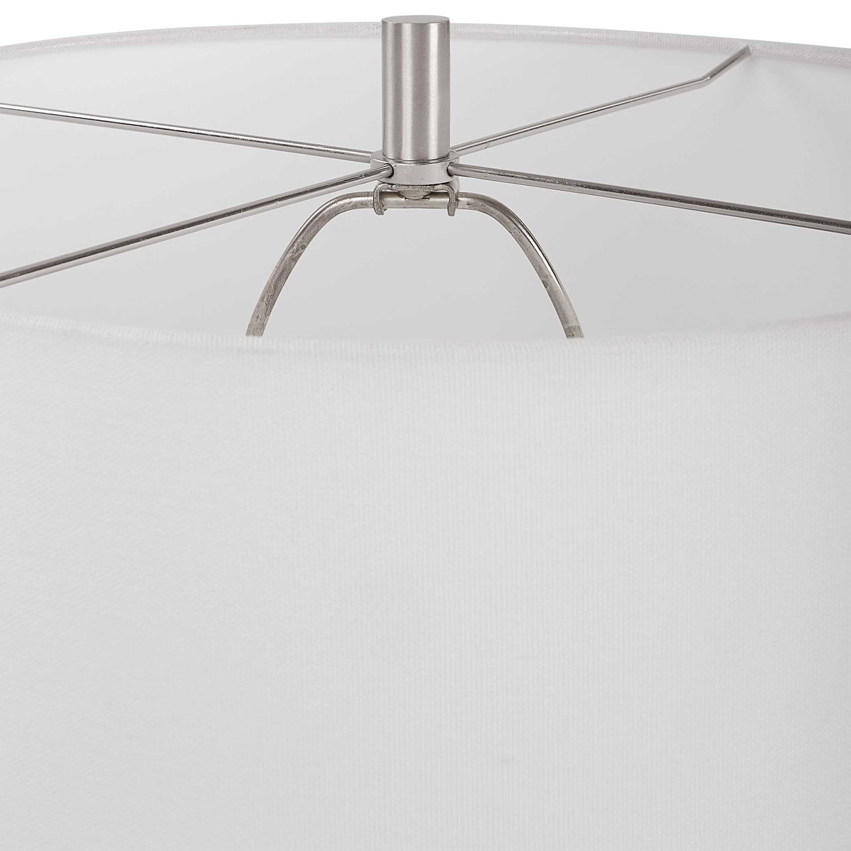 Loop White Glaze Table Lamp, by Uttermost, 1'4" width x 2'1" height x 1'4" depth View 8