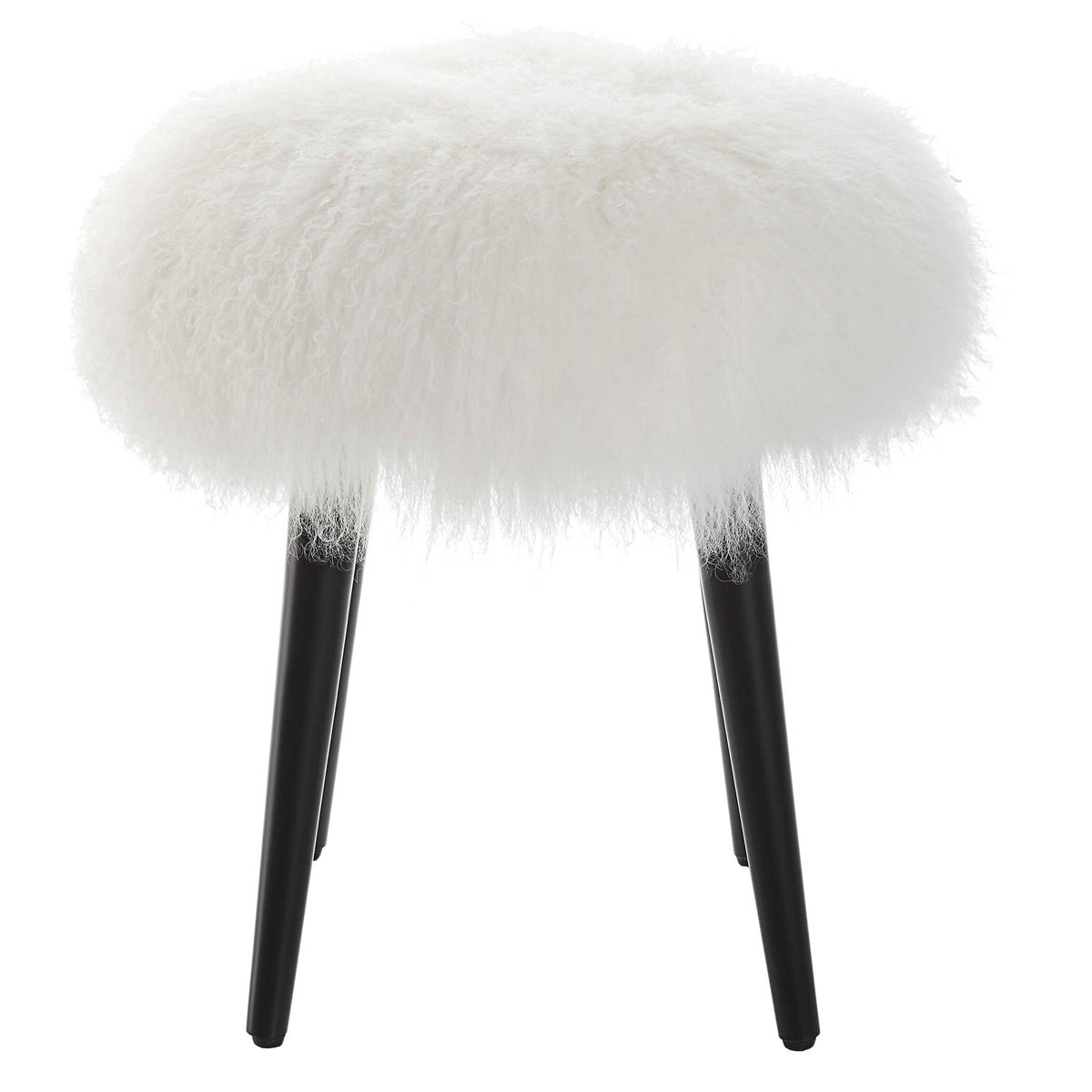 Wooly Sheepskin Accent Stool, Low Stool by Uttermost, 17" width x 18.5" height x 17" depth View 5