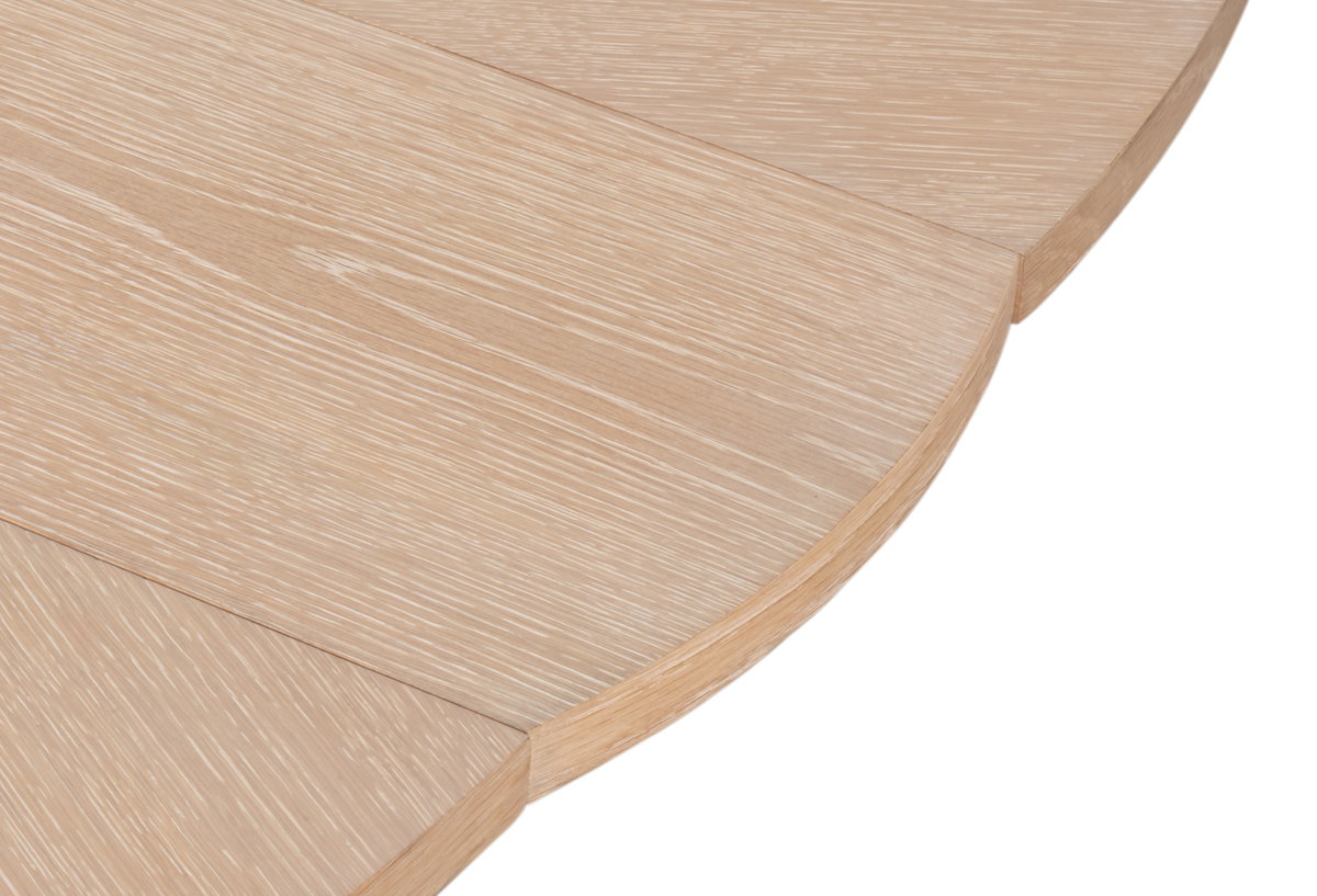Casual Jupe Dining Table Bleached Oak M, by Sarreid, 4'7" length x 4'7" width x 2'6" height View 6