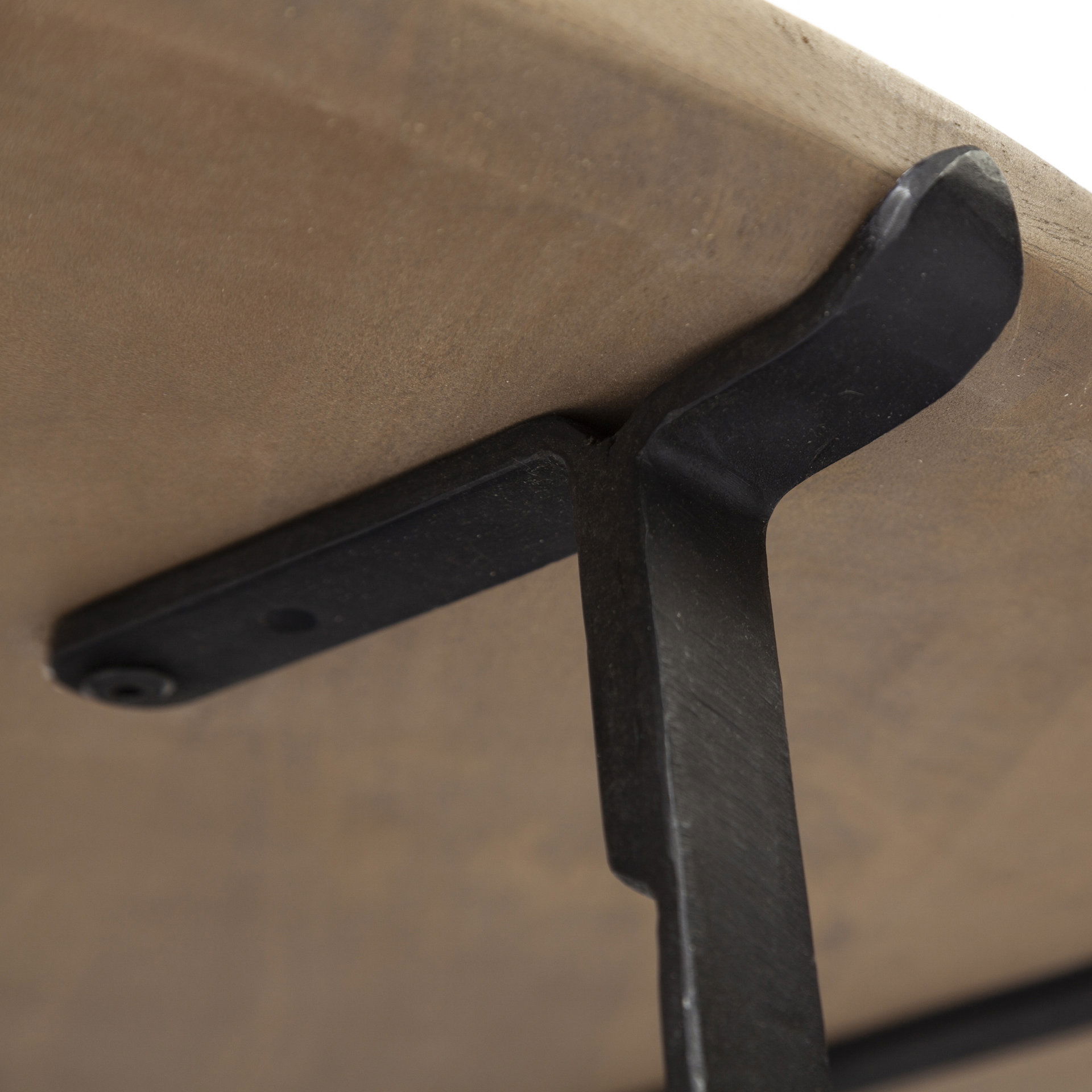 Helios (Set of 2) Brown Solid Wood Top Black Metal Base Nesting Coffee Tables, by Mercana, 41" length x 41" width x 18" height View 7