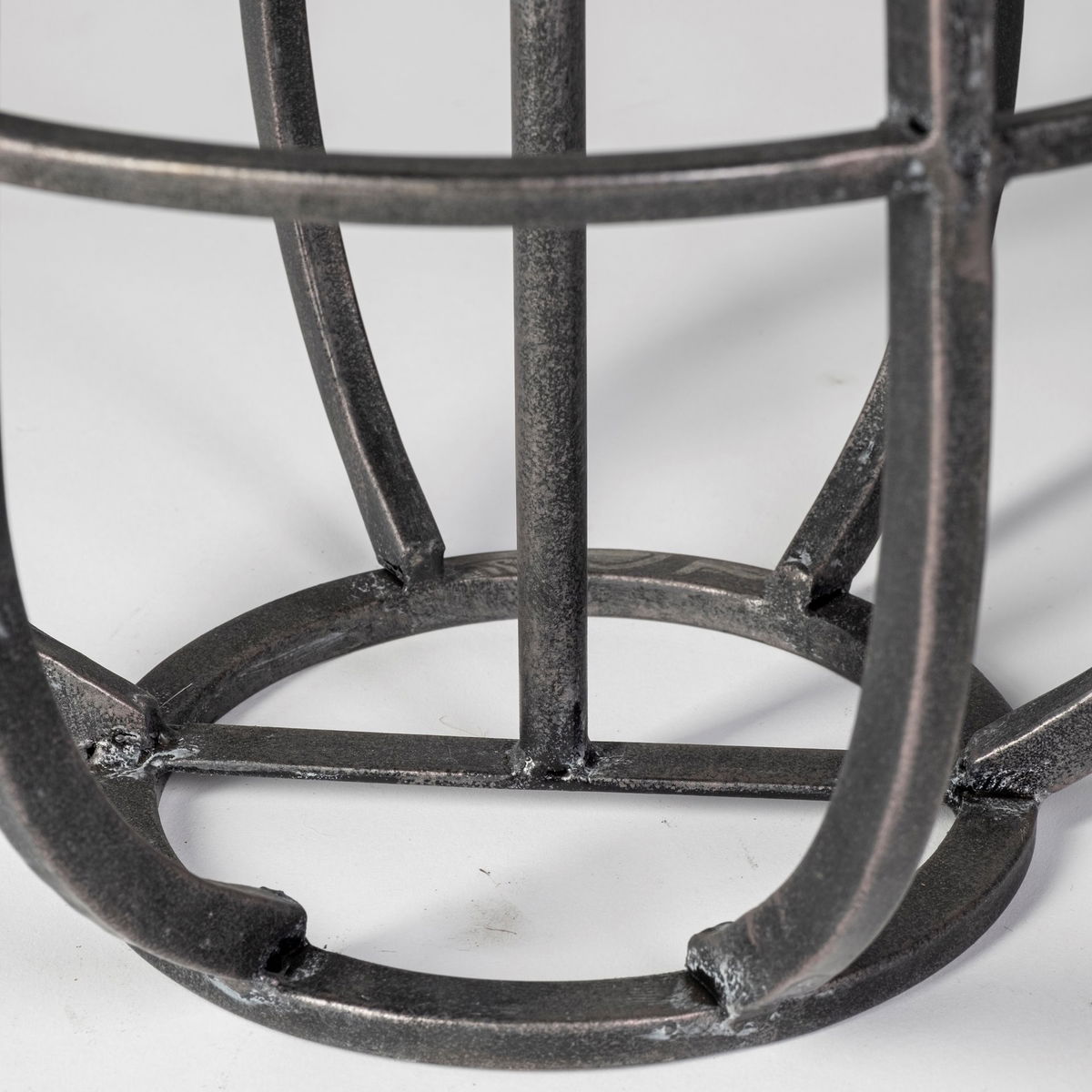 Bella Large Black Metal Cylindrical Cage Candle Holder Lantern, Lighting by Mercana, 14.17" length x 13.19" width x 39.96" height View 8