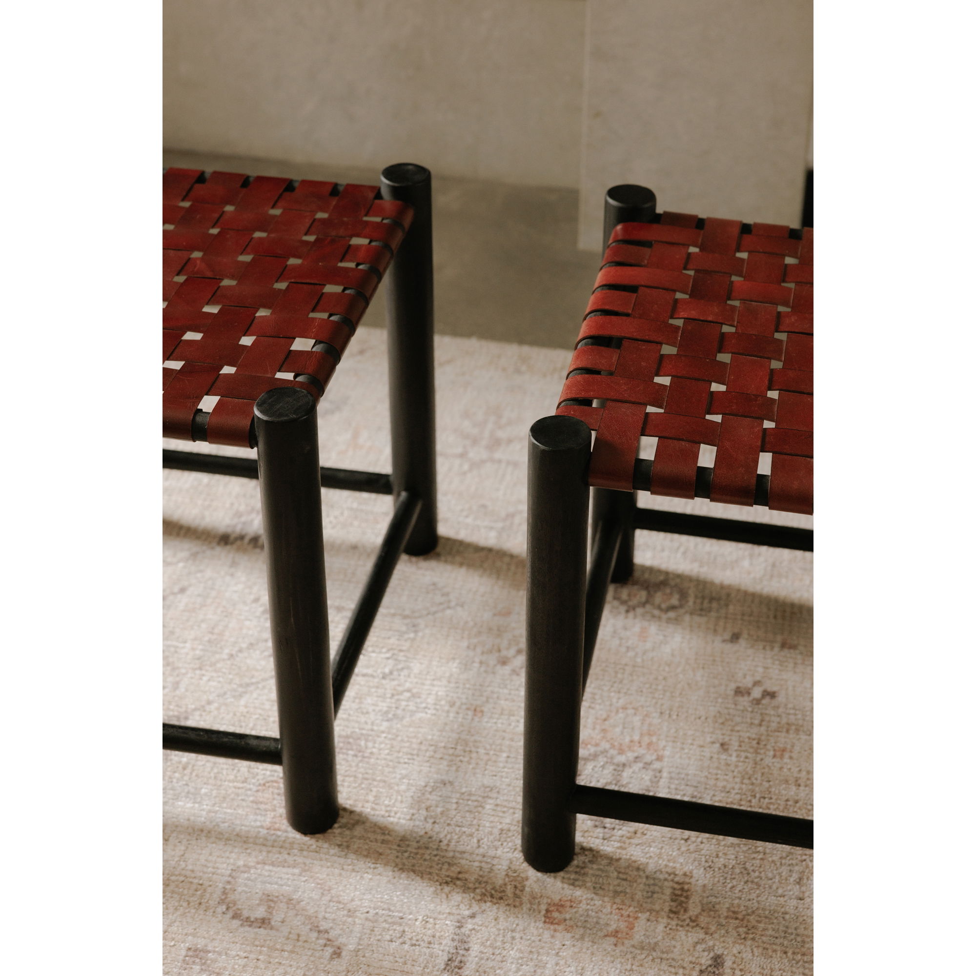 Selby Stool Burgundy large image 