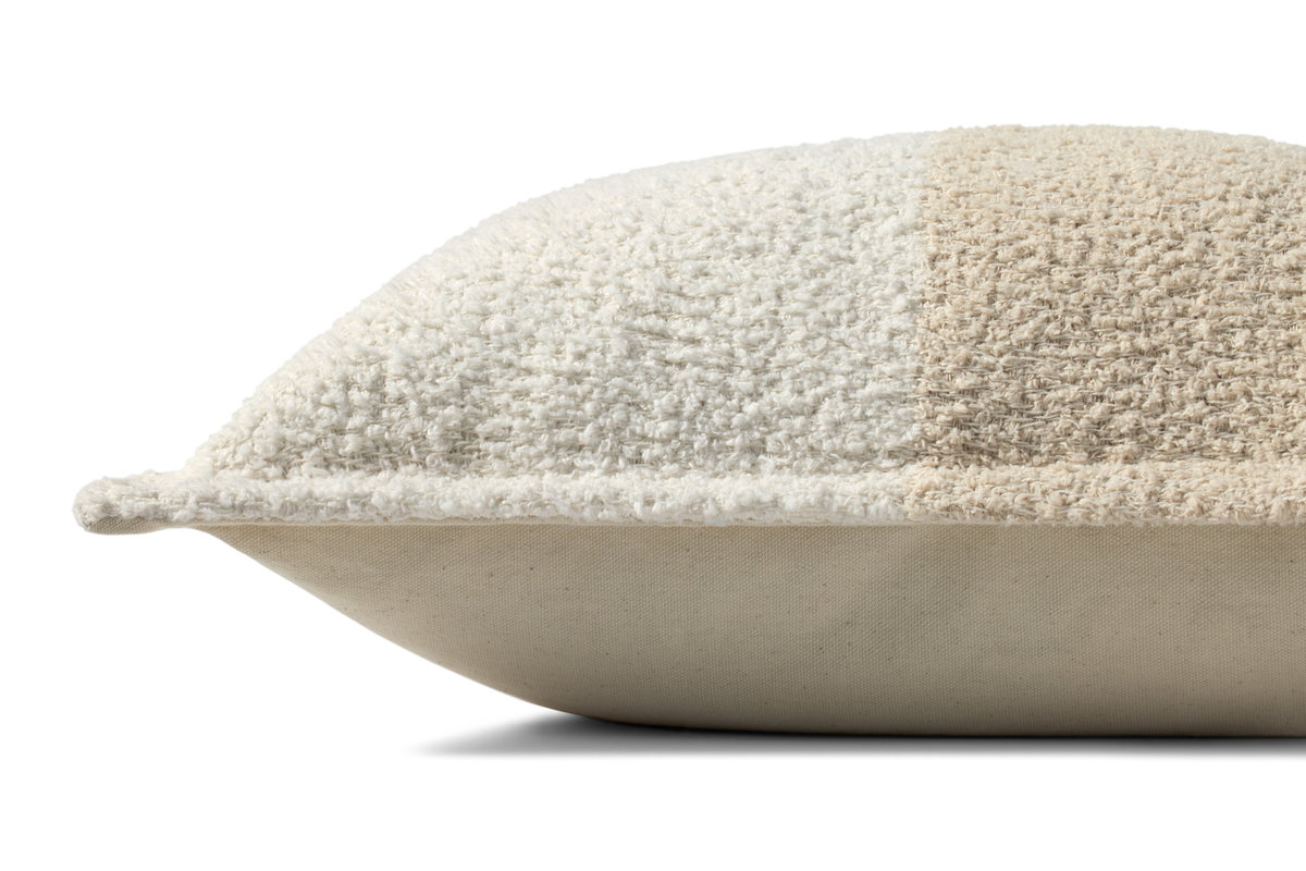 Brigette Romanek x Loloi Ivory Pillow, Decorative Pillow, 18" length x 18" width View 2