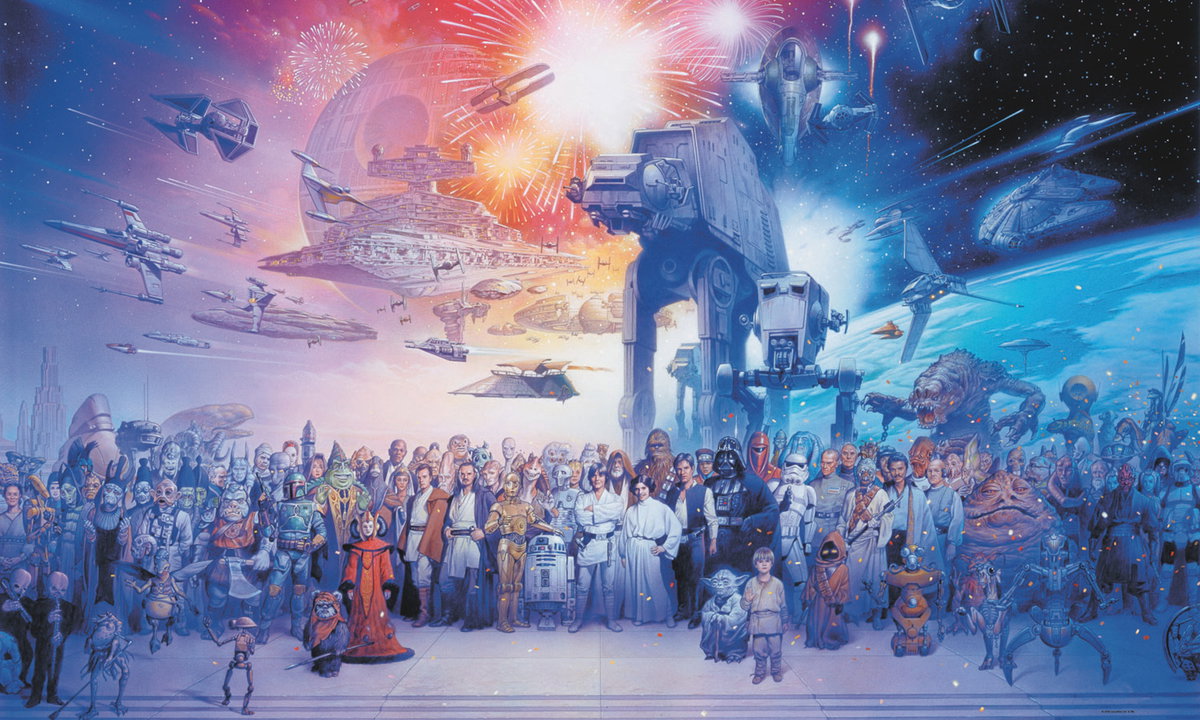 Star Wars Saga Chair Rail Wall Mural, Wallpaper by York Wall, 1'6" length x 1'6" width x 0.02" depth