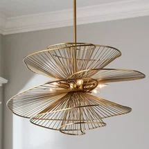 Online Designer Bathroom Ribbon Swirl Chandelier - 6 Light