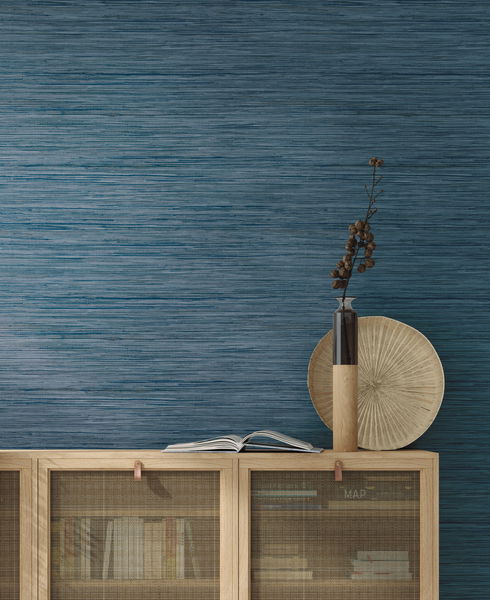 Bahia Grass Navy Peel & Stick Wallpaper