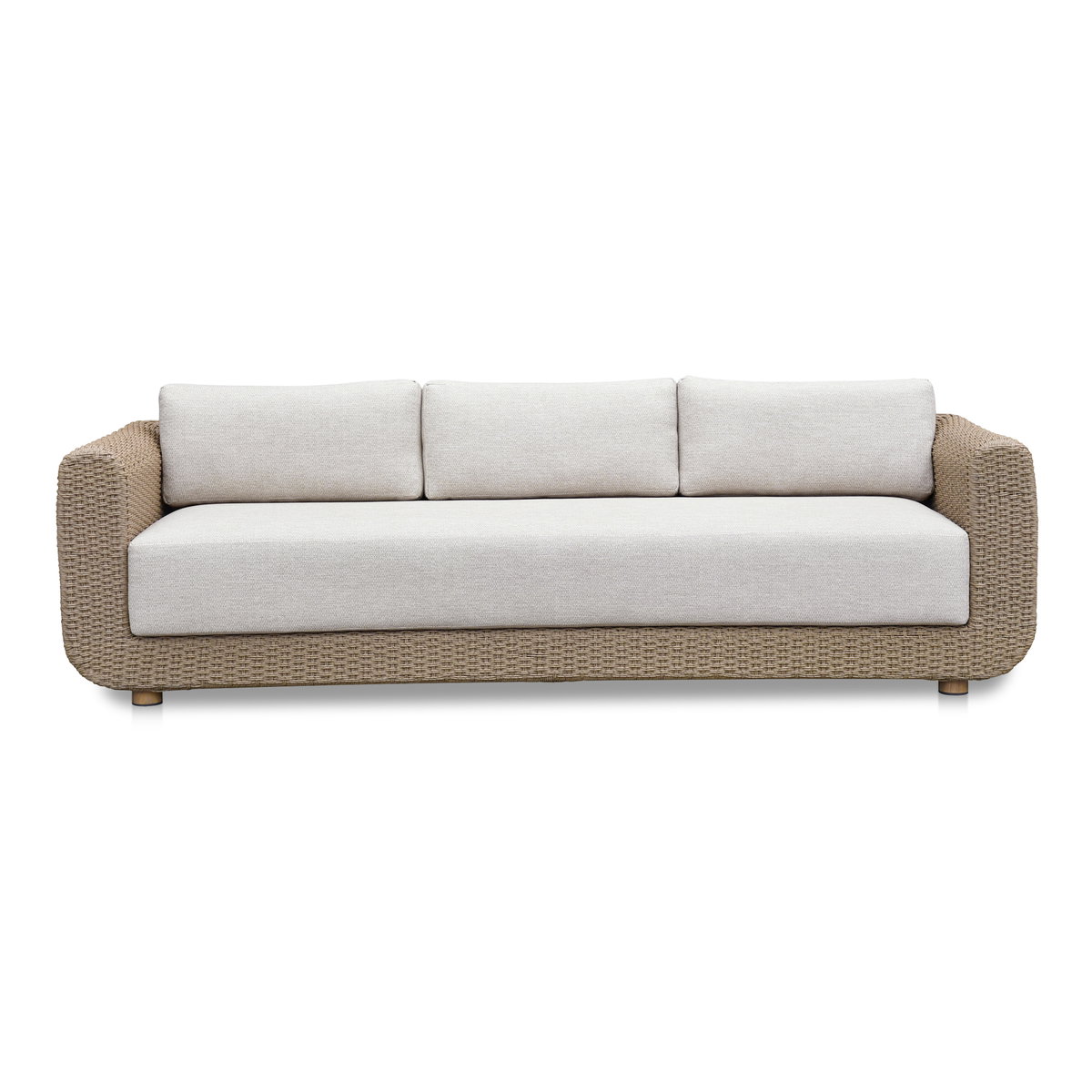 Soma Outdoor Sofa Natural, Sofas & Sectional by Moe's Home, 100" width x 26" height x 35" depth View 1