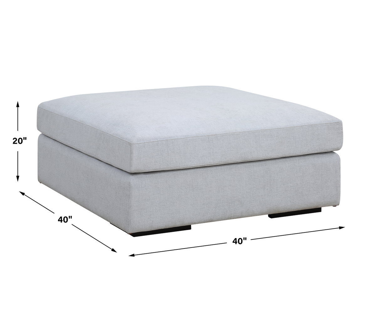 REFUGE SOFA, OTTOMAN, CLOUD BLUE, Furniture by Uttermost, 40" width x 20" height x 40" depth View 3