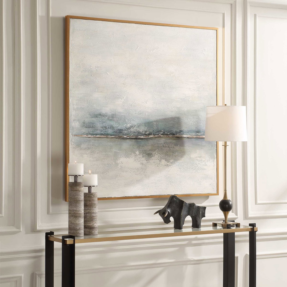 Foggy Morning Abstract Art, Painting by Uttermost, 49.5" width x 49.5" height x 1.75" depth View 4