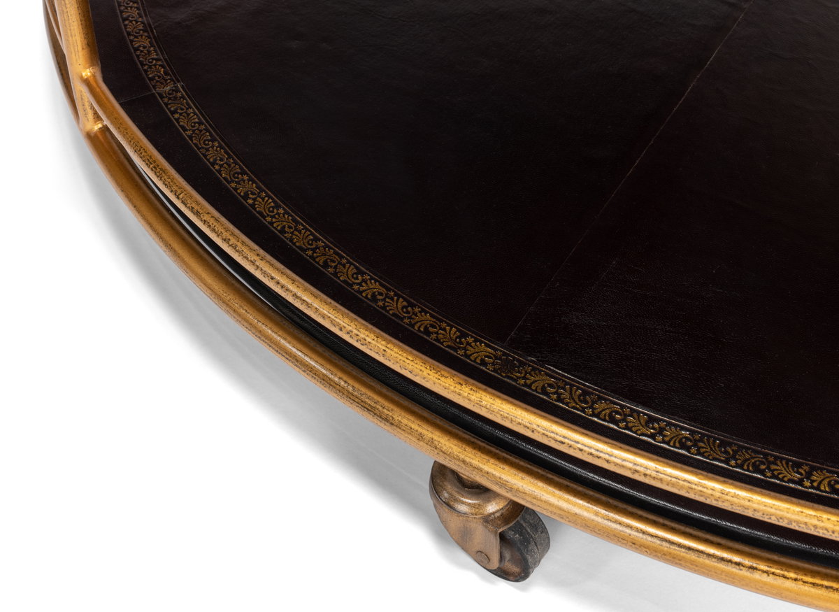 Trolley Round Cocktail Table, by Sarreid, 3'6" length x 3'6" width x 1'5" height View 12