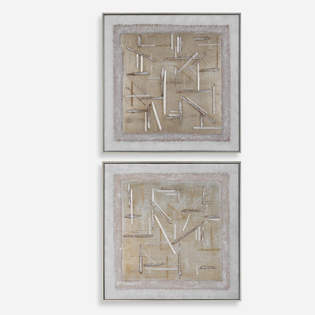 Unpredictable Hand Painted Canvases Set/2, Art by Uttermost, 31" width x 31" height x 2" depth View 1