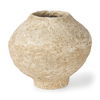 Ritu Small Beige Paper Mache Pot Vase, by Mercana, 9" length x 9" width x 9" height thumbnail 1